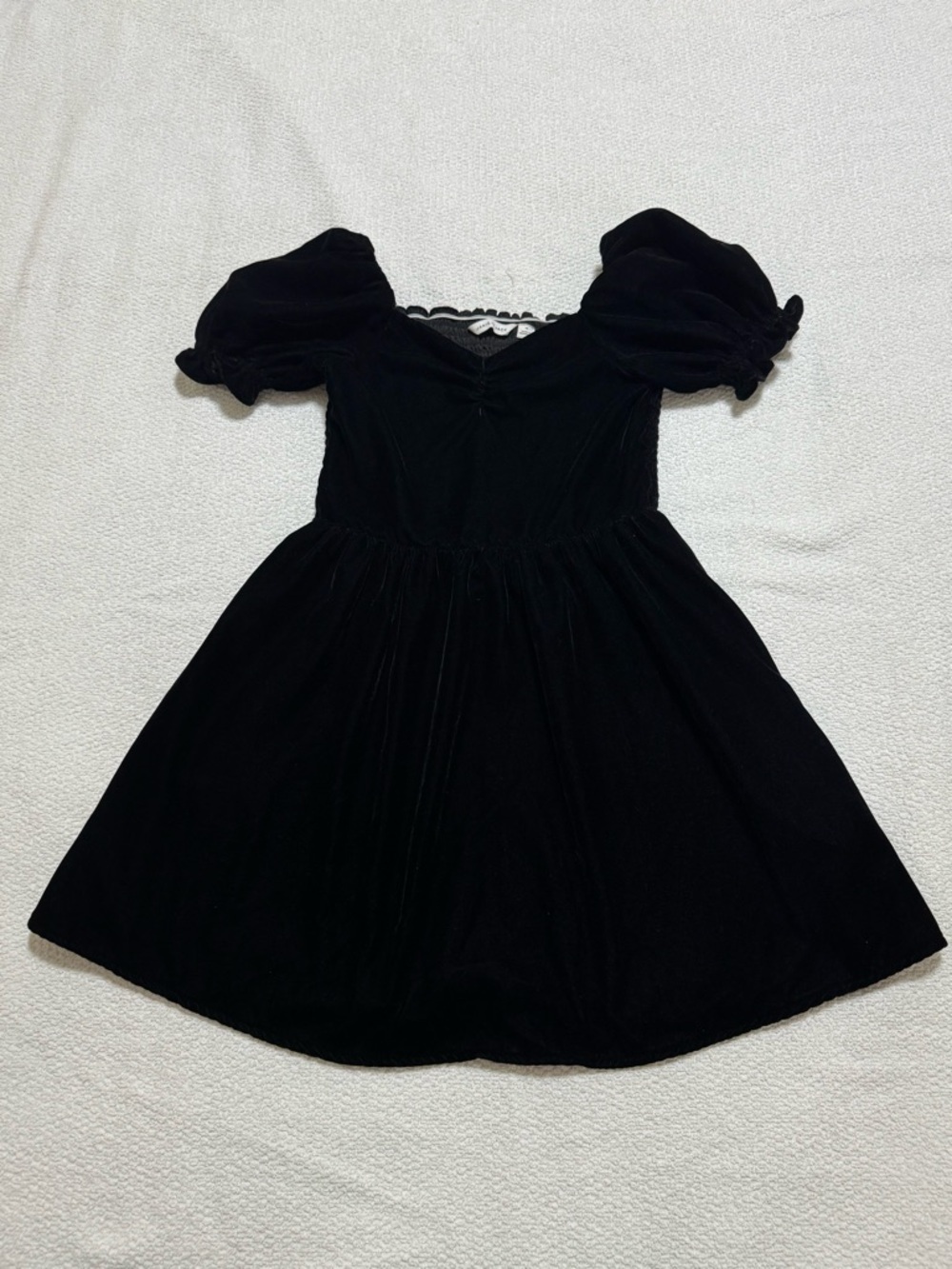 Janie And Jack Girls 12 Black Velvet Party Holiday Dress - Picture 11 of 12